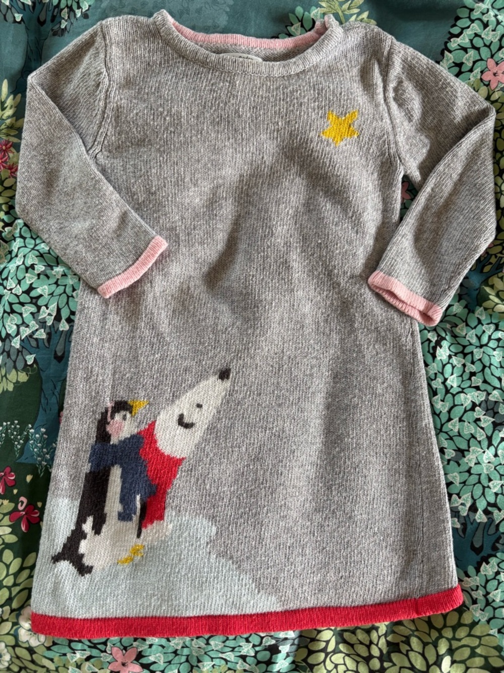 Baby Boden Girls Cashmere Knit Winter Scene Dress